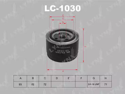 Масляный фильтр LYNXAUTO LC-1030