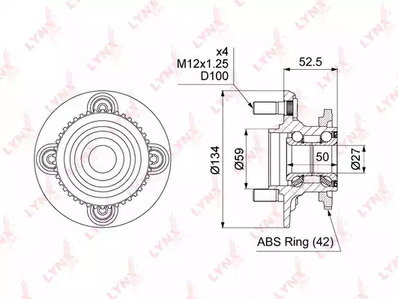 Ступица в сборе с подшипником LYNXAUTO WH-1107