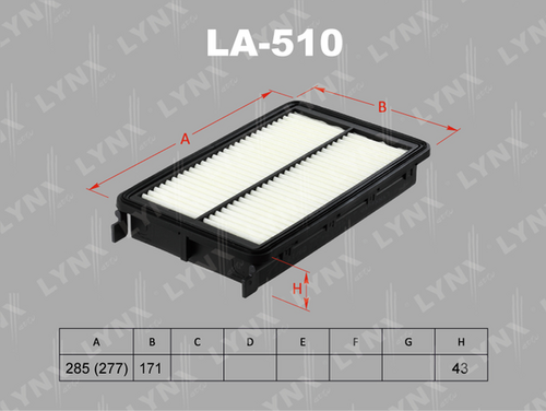 Воздушный фильтр LYNXAUTO LA-510