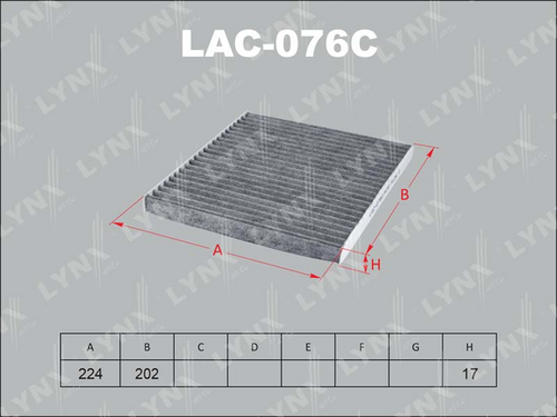 Салонный фильтр LYNXAUTO LAC-076