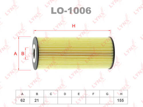 Масляный фильтр LYNXAUTO LO-1006