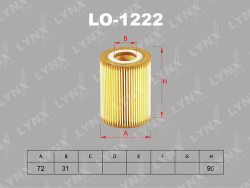 Масляный фильтр LYNXAUTO LO-1222