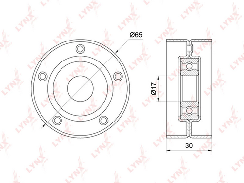 Натяжной ролик поликлинового ремня LYNXAUTO PB-5222