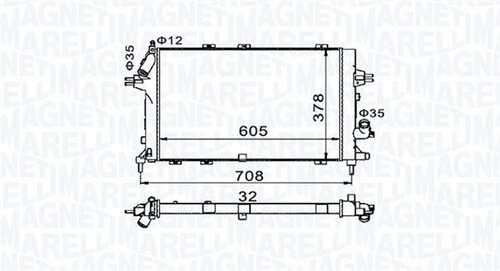 Bm1534 радиатор охлаждения двигателя astra h/opel zafira 1.9cdti MAGNETI MARELLI 350213153400
