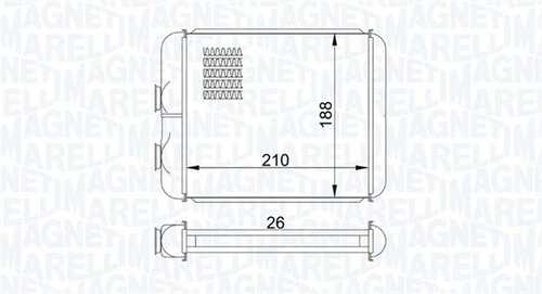 350218407000 br407 радиатор печки opel astra g 07.-04/astra h 08.05- MAGNETI MARELLI 350218407000