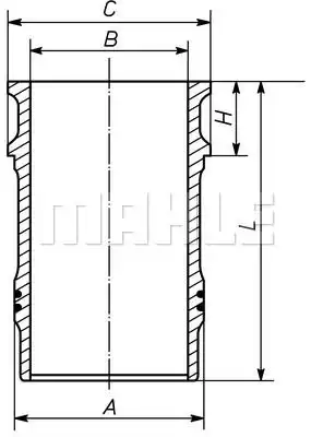 001 lw 00138 001 гильза с упл.кольцами d132 r6 MAHLE/KNECHT 001 LW 00138 001