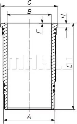 227 wn 37 00 гильза без колец d128 MAHLE/KNECHT 227 WN 37 00