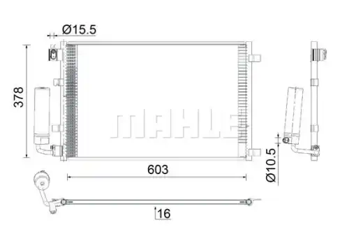 Конденсатор кондиционера MAHLE/KNECHT AC923000S