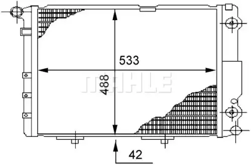Радиатор системы охлаждения mb w124 om601/602 93- MAHLE/KNECHT CR294000S