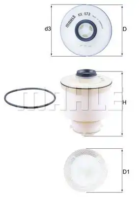Топливный фильтр knecht MAHLE/KNECHT KX573D