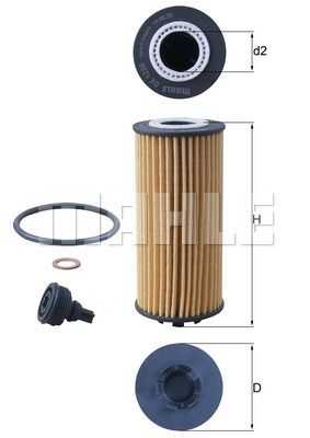 Фильтр масляный MAHLE/KNECHT OX1238D