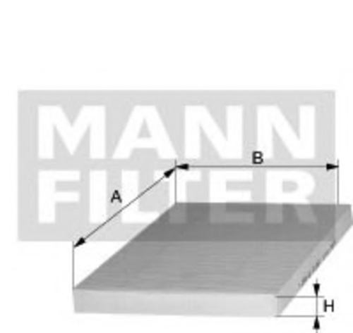 Воздушный фильтр салона mann (без рамки) MANN-FILTER CU 1830
