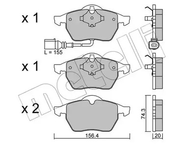 Комплект тормозных колодок дискового тормоза METELLI 22-0181-4