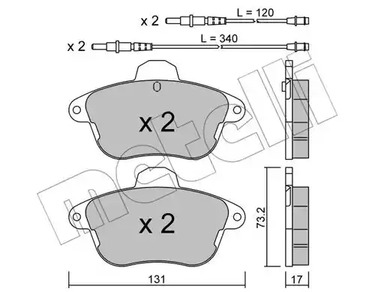 Комплект тормозных колодок дисковый тормоз METELLI 22-0184-1