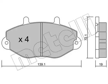 Комплект тормозных колодок дискового тормоза METELLI 22-0195-0