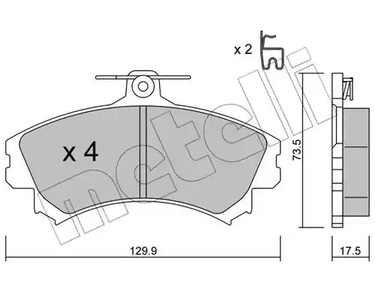 Комплект тормозных колодок дискового тормоза METELLI 22-0216-1