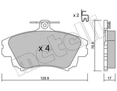 Комплект тормозных колодок дискового тормоза METELLI 22-0286-0