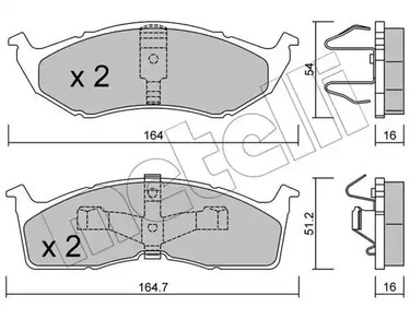 Комплект тормозных колодок дискового тормоза METELLI 22-0356-1