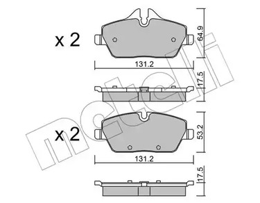 Комплект тормозных колодок дискового тормоза METELLI 22-0664-0