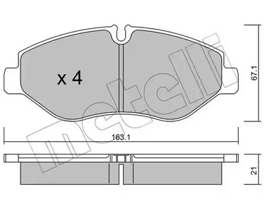 Комплект тормозных колодок дискового тормоза METELLI 22-0671-1