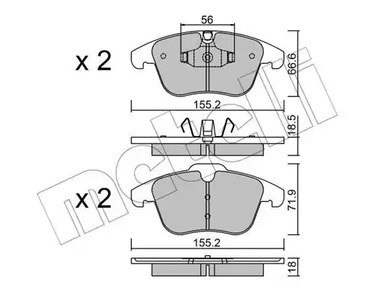 Комплект тормозных колодок дискового тормоза METELLI 22-0675-5