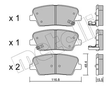 Комплект тормозных колодок дискового тормоза METELLI 22-0901-0