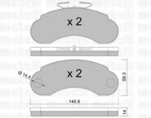 Колодки тормозные дисковые /комплект 4 шт/ METELLI 22-0055-0