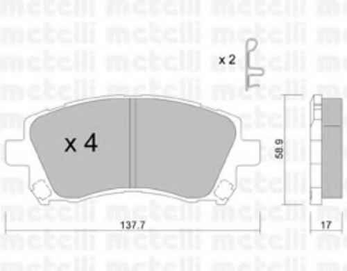 Тормозные колодки METELLI 22-0296-0