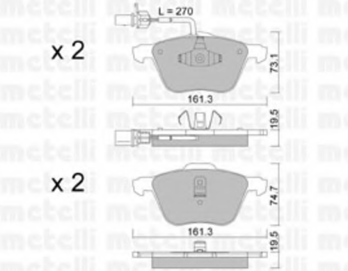 Тормозные колодки METELLI 22-0551-0