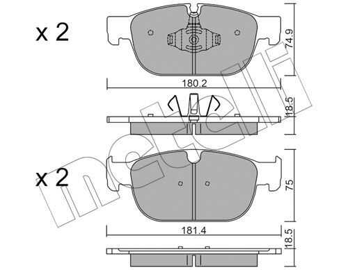 К-т дисков. тормоз. колодок METELLI 22-1120-0