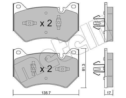 К-т дисков. тормоз. колодок METELLI 22-1170-1