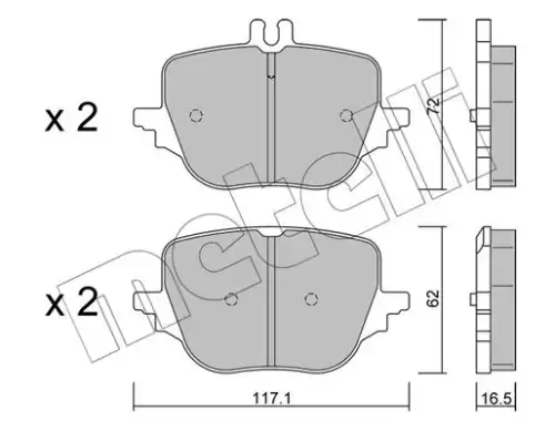 К-т дисков. тормоз. колодок METELLI 22-1313-0