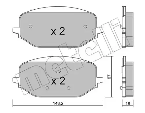К-т дисков. тормоз. колодок METELLI 22-1351-0
