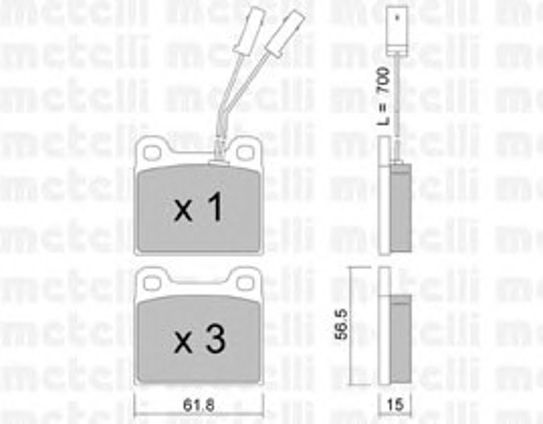 Колодки тормозные дисковые METELLI 22-0003-1
