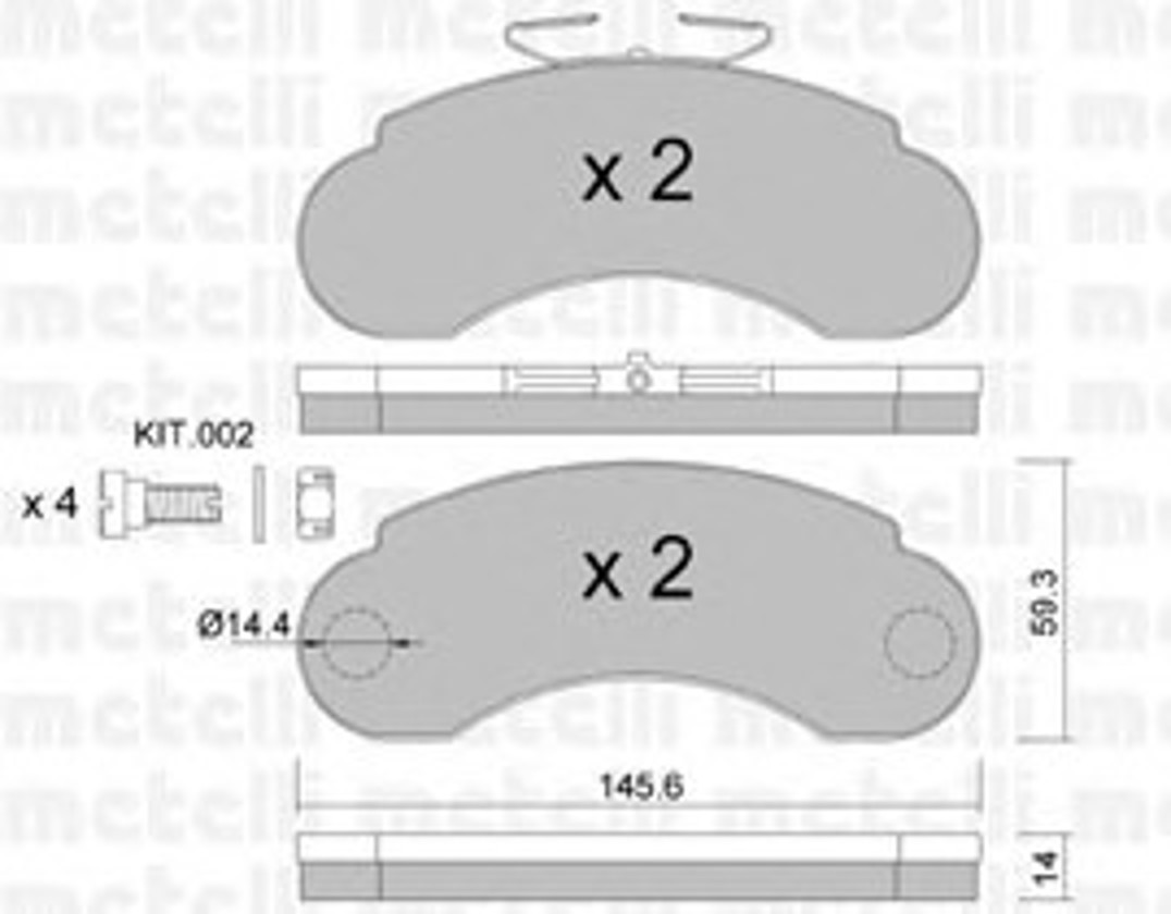 Колодки тормозные дисковые METELLI 22-0055-1