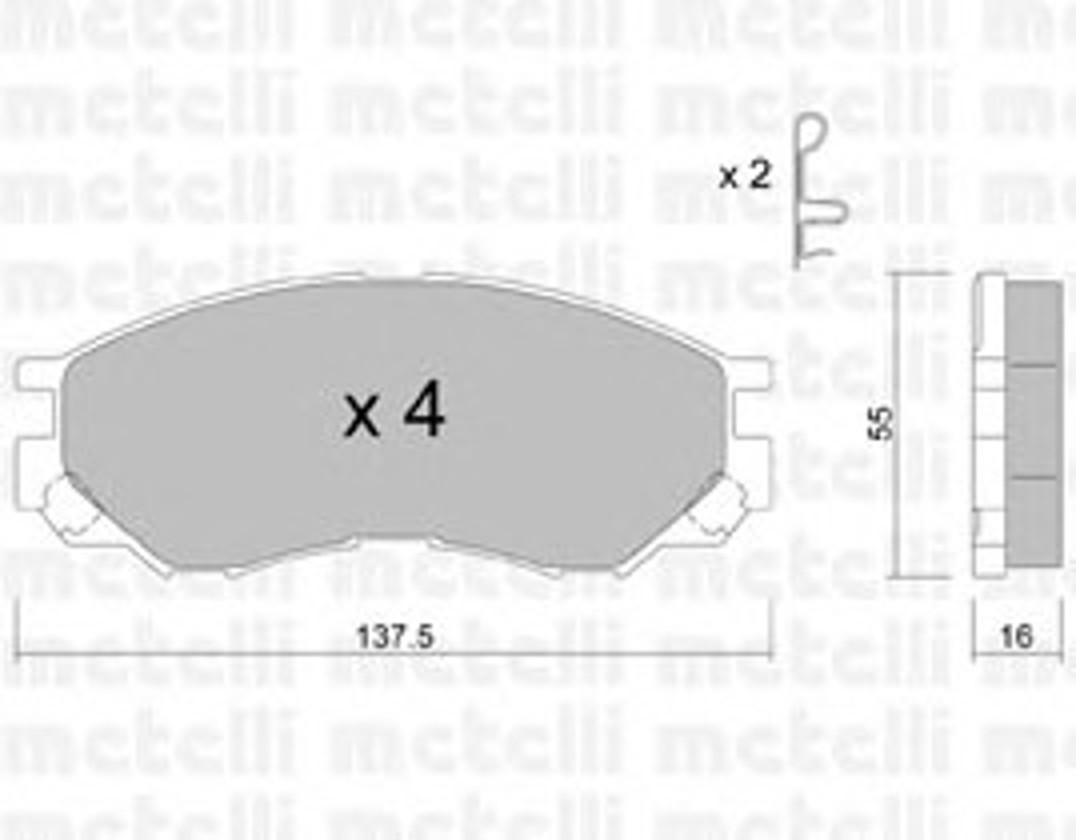 Комплект тормозных колодок дисковый тормоз METELLI 22-0401-0