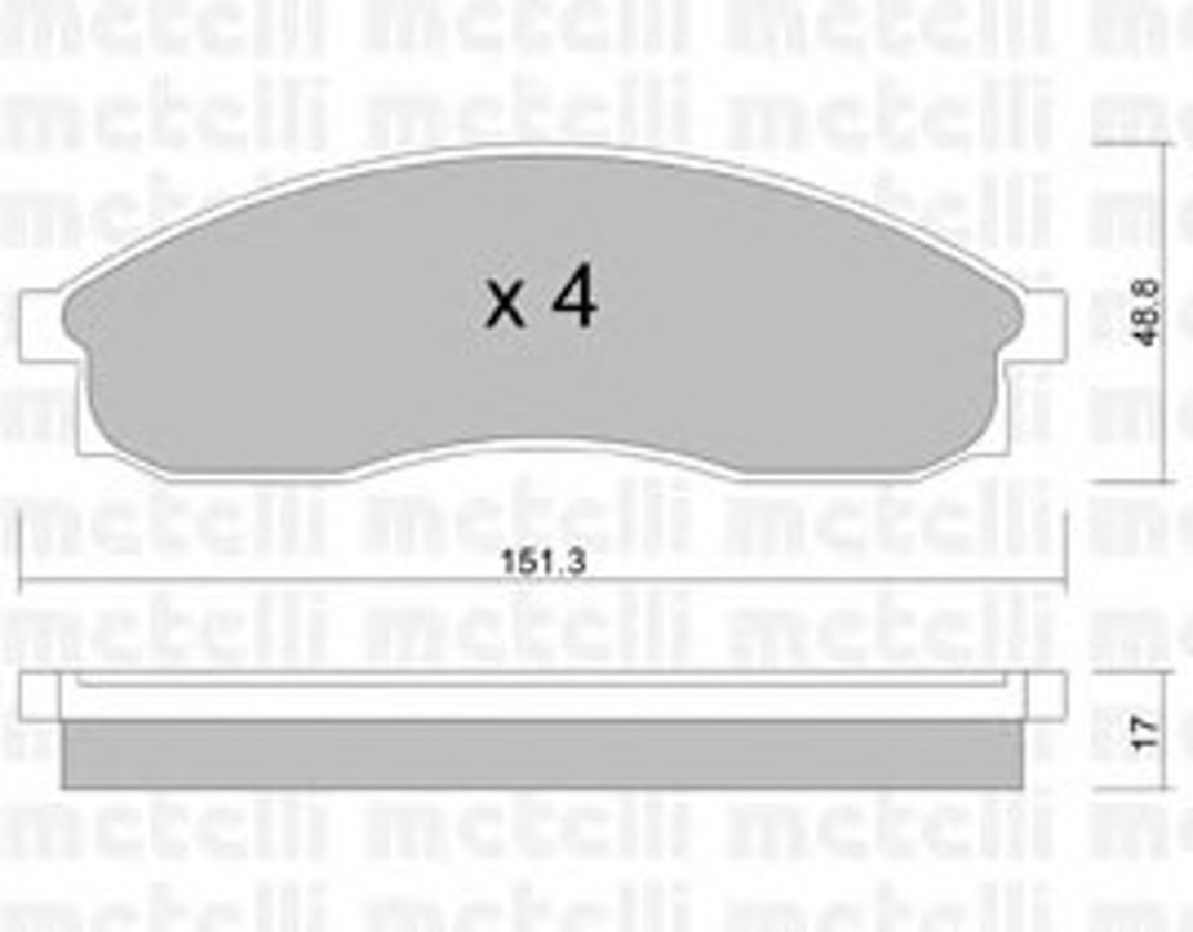 Колодки тормозные дисковые METELLI 22-0740-0