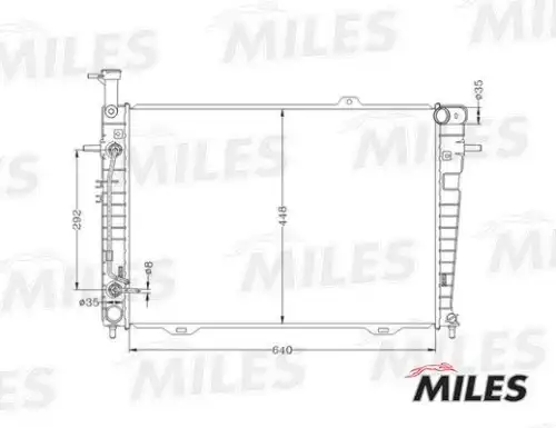 Acrb009 радиатор hyundai tucson / kia sportage 2.0/2.7 06-10 (10702070/210819/0166302/1 ) MILES ACRB009