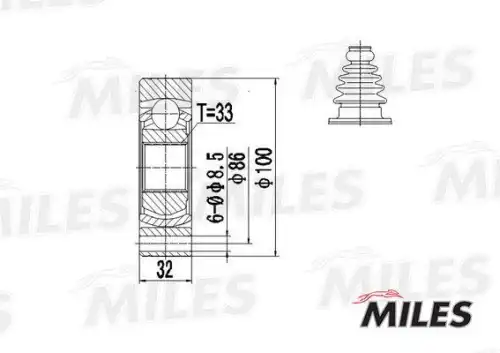 Ga10034 шрус miles MILES GA10034