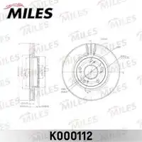 K000112 диск тормозной передний r15 honda accord 2.0-2.4 03-08 (trw df4429) k000112 MILES K000112