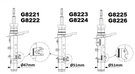 Амортизаторы MONROE G8222