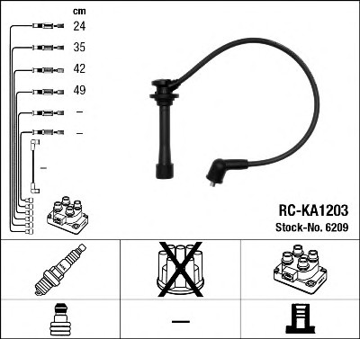 Комплект проводов зажигания NGK 6209