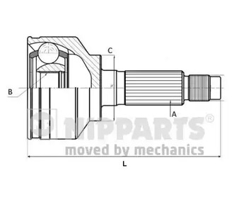 Шарнирный комплект приводной вал NIPPARTS J2822005