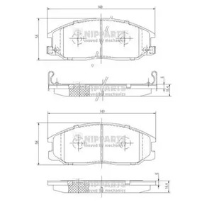 Колодки тормозные дисковые NIPPARTS J3600526