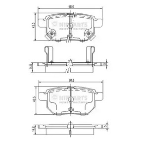 Колодки тормозные дисковые NIPPARTS J3612034