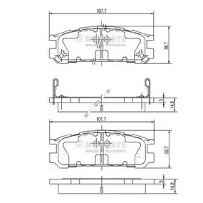 Тормозные колодки дисковые NIPPARTS J3617001