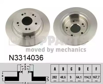 Диск тормозной NIPPARTS N3314036