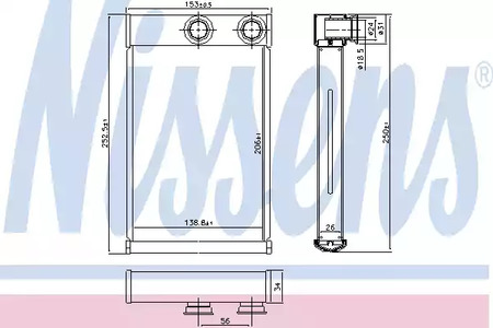 Радиатор отопителя NISSENS 72669