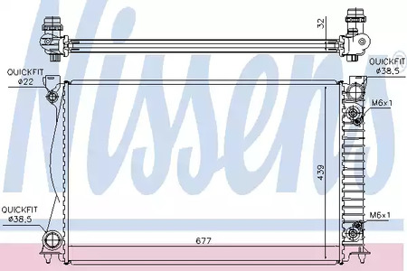 Радиатор системы охлаждения NISSENS 60233A