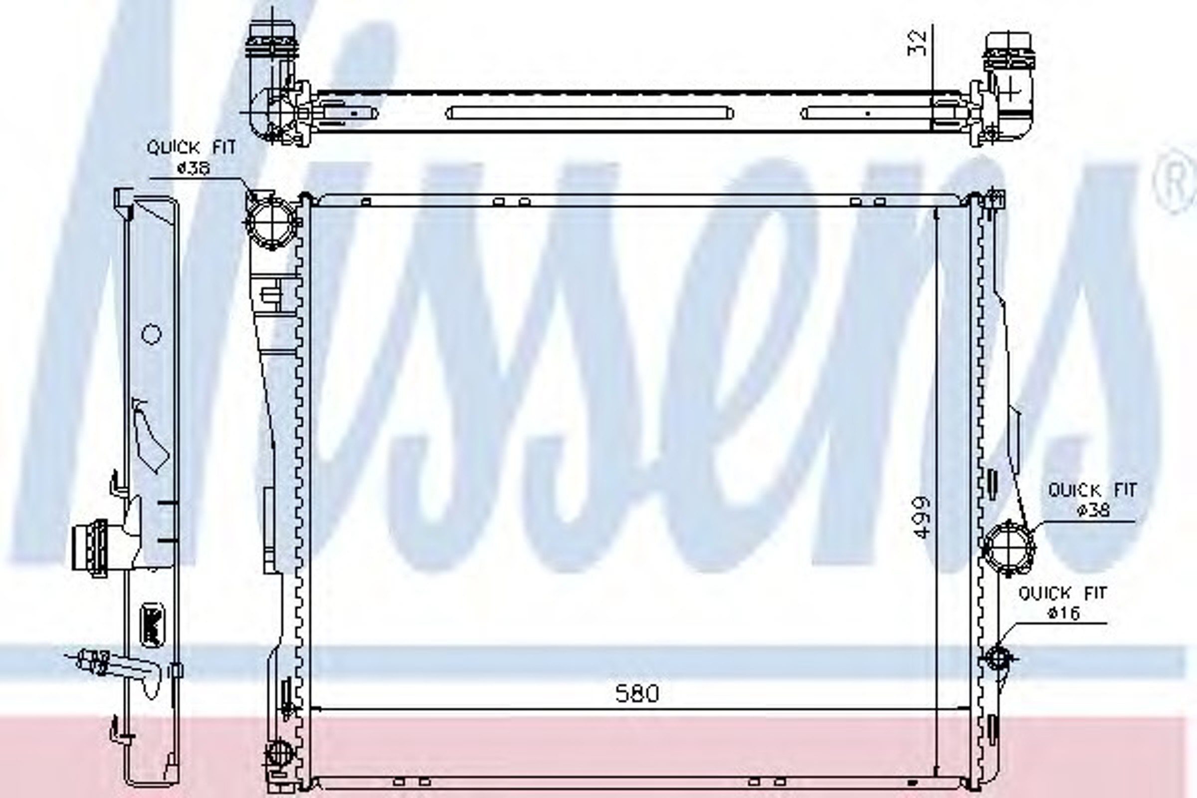Радиатор системы охлаждения NISSENS 60807